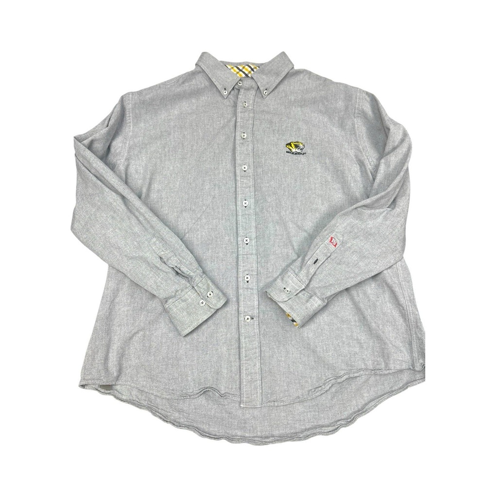 Men's Pennington & Bailes Mizzou Tigers Gray‎ Button Down Shirt XXL Very Nice